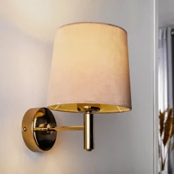 Argon Væglamper|Væglamper > Væglampe Polo, beige/mørk messing