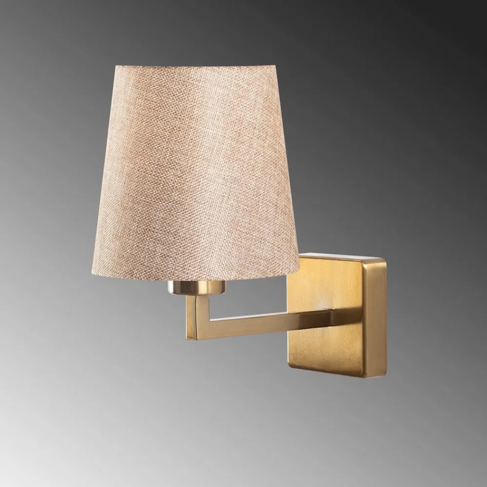 Opviq Væglamper|Væglamper > Væglampe Profil, guld/creme, metal/stof, højde 30 cm