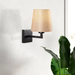 Opviq Væglamper|Væglamper > Væglampe Profil, sort/creme, metal/stof, højde 30 cm