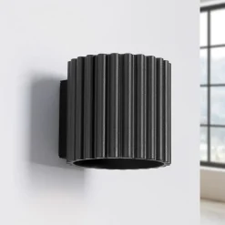 SOLLUX LIGHTING Væglamper|Væglamper > Væglampe RIBLA, sort, Ø 10 cm, metal, G9
