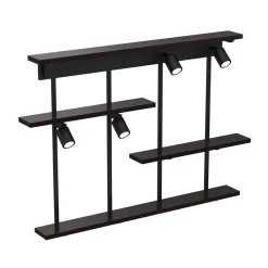 Væglamper|Væglamper ^ Luminex Væglampe Shelf, sort, bredde 102 cm, træ, 4 lyskilder.