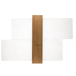 Væglamper ^ SOLLUX LIGHTING Væglampe Shifted 1, glas og lyst træ