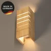 FISCHER & HONSEL Væglamper > Væglampe Shine-Wood, bredde 10 cm, E14, eg/hvid, træ