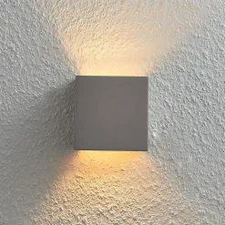 Lindby Væglamper|Væglamper > Væglampe Smira i beton og grå, 12,5 x 12,5 cm