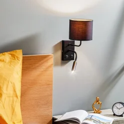 Luminex Væglamper|Væglamper > Væglampe Soho cylindrisk læselampe sort/guld