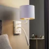 Luminex Væglamper|Væglamper > Væglampe Soho, cylindrisk, læselampe hvid/guld