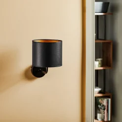 Luminex Væglamper|Væglamper > Væglampe Soho cylindrisk sort/guld