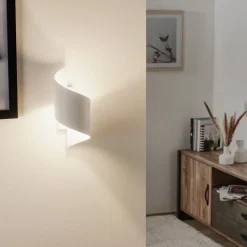 Gang|Pendellamper ^ EMIBIG LIGHTING Væglampe Spiner hvid, højde 30 cm, stål