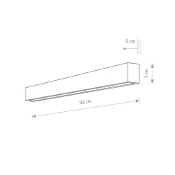 Nowodvorski Lighting Væglamper|Væglamper > Væglampe Straight M, 92 cm, hvid