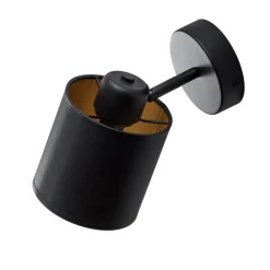 Argon Væglamper|Væglamper > Væglampe Suerte, sort / guld, 1 lyskilde, tekstil, stål