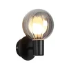 Væg- Og Spejllamper ^ Searchlight Væglampe til badeværelset Lumisphere, sort/røggrå, højde 12 cm Glas
