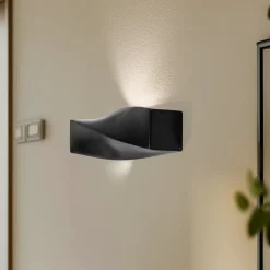 Væglamper ^ SOLLUX LIGHTING Væglampe Turn i keramik, op/ned, sort