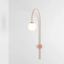 ALDEX Væglamper|Væglamper > Væglampe Una, metal, glas, koralrød