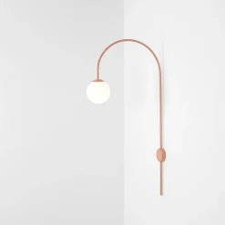 ALDEX Væglamper|Væglamper > Væglampe Una, metal, glas, koralrød