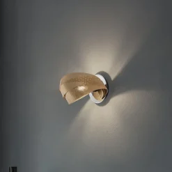 Domiluce Væglamper|Væglamper > Væglampe Vento, sort/guld, metal, 27 cm, E14
