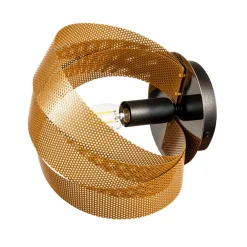 Domiluce Væglamper|Væglamper > Væglampe Vento, sort/guld, metal, 27 cm, E14