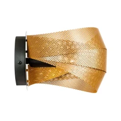 Domiluce Væglamper|Væglamper > Væglampe Vento, sort/guld, metal, 27 cm, E14