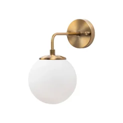 Gang|Væglamper ^ Opviq Væglampe Viran, antik guld, glas, højde 25 cm, E14