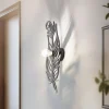 Væglamper ^ Opviq Væglampe W-030, sort, fjederdesign, MDF-træ, laserskåret