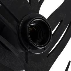 Væglamper ^ Opviq Væglampe W-030, sort, fjederdesign, MDF-træ, laserskåret