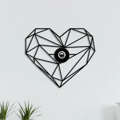 Opviq Væglamper|Væglamper > Væglampe W-046, sort, hjerteformet design, MDF-træ laserskåret