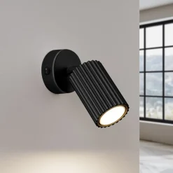 SOLLUX LIGHTING Væglamper|Spotlights > Vægspot carbon, sort, udspring 16 cm, kontakt, aluminium