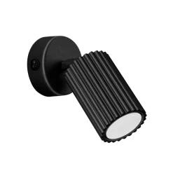 SOLLUX LIGHTING Væglamper|Spotlights > Vægspot carbon, sort, udspring 16 cm, kontakt, aluminium
