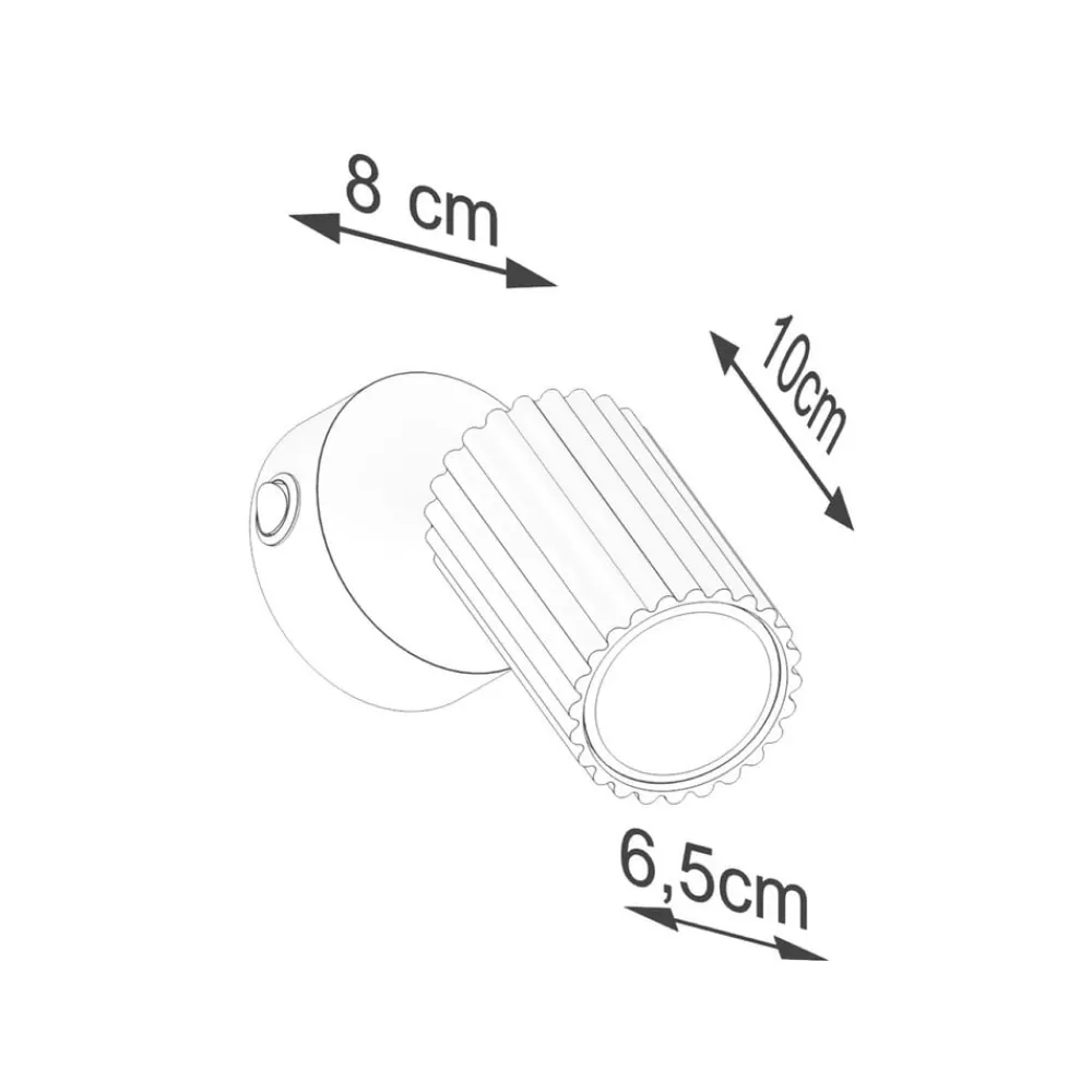 SOLLUX LIGHTING Væglamper|Spotlights > Vægspot carbon, sort, udspring 16 cm, kontakt, aluminium