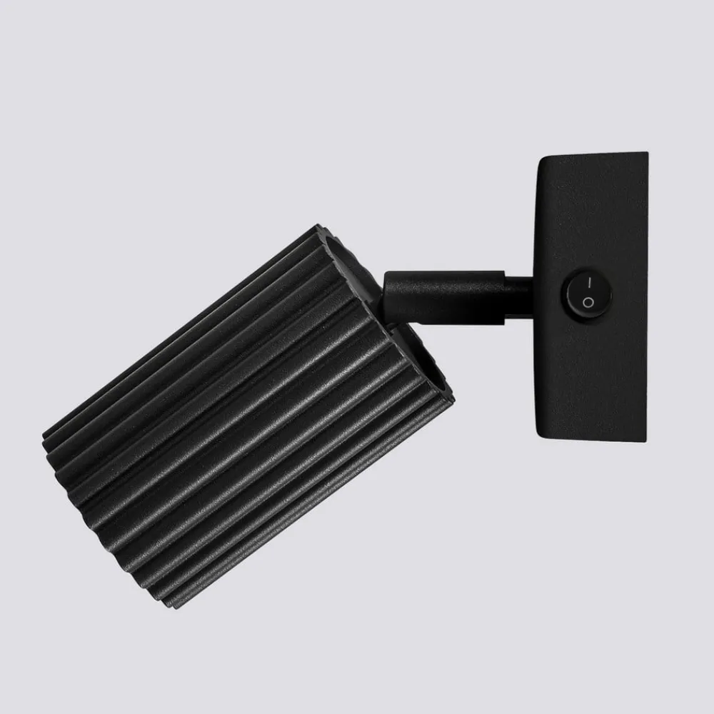 SOLLUX LIGHTING Væglamper|Spotlights > Vægspot carbon, sort, udspring 16 cm, kontakt, aluminium