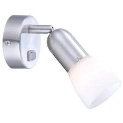 Globo Loftlamper|Spotlights > Vægspot Cathy, nikkel mat, med kontakt