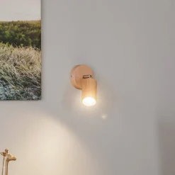 SOLLUX LIGHTING Væglamper|Spotlights > Vægspot Cre i træ, 1 lyskilde
