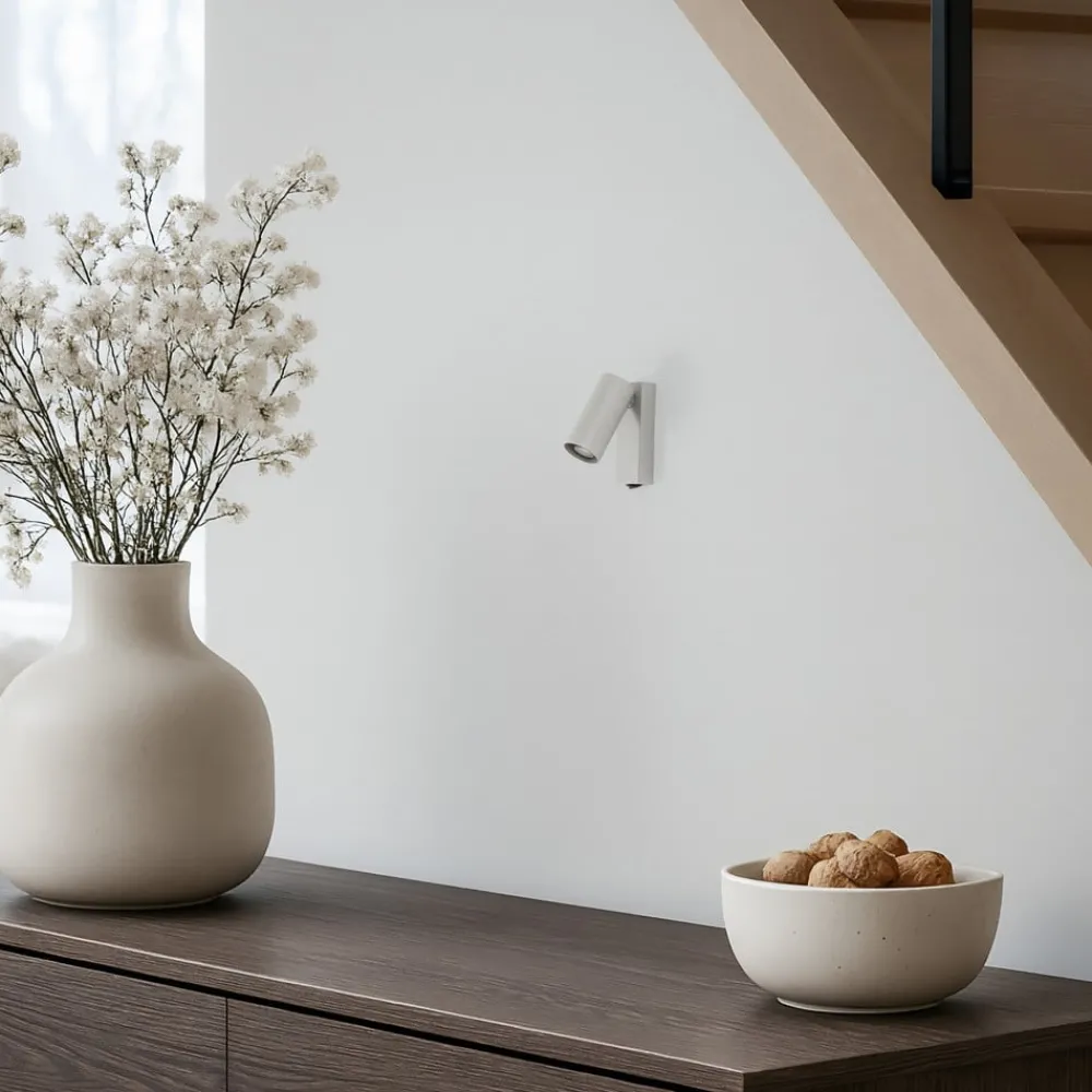 Nowodvorski Lighting Væglamper|Spotlights > Vægspot FOURTY, lysegrå, højde 17 cm, metal, GU10