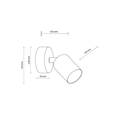 TK Lighting Spotlights > Vægspot Livia, blå, 13 cm, metal, justerbar, GU10
