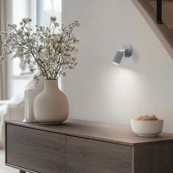 Spotlights ^ TK Lighting Vægspot Livia, grå, 13 cm, metal, justerbar, GU10