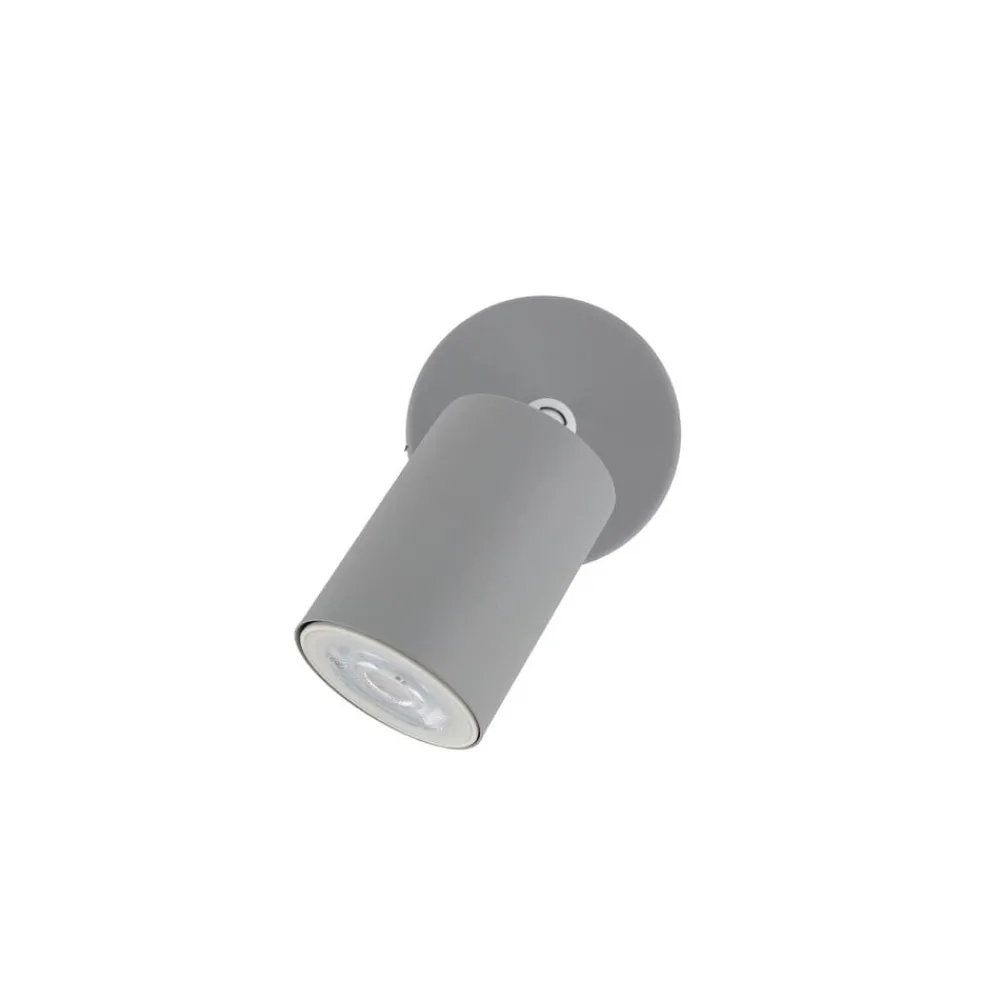 Spotlights ^ TK Lighting Vægspot Livia, grå, 13 cm, metal, justerbar, GU10