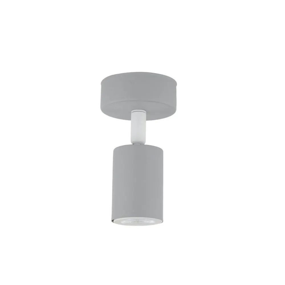Spotlights ^ TK Lighting Vægspot Livia, grå, 13 cm, metal, justerbar, GU10