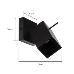 Væglamper|Spotlights ^ SOLLUX LIGHTING Vægspot Square, sort, 1 lyskilde