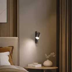 Væglamper|Spotlights ^ TK Lighting Vægspot Top, justerbar, kontakt, brun, 1 lyskilde