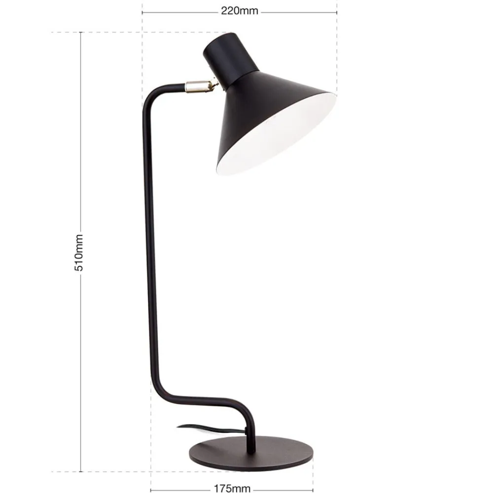 Arbejdsrum/Kontor ^ ORION Viktoria skrivebordslampe, justerbart hoved, sort