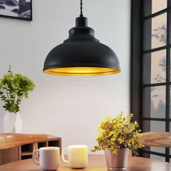 Lindby Pendellamper|Pendellamper > Vintage pendellampe Albertine, metal, sort