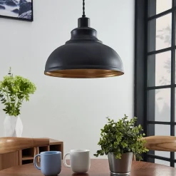 Lindby Pendellamper|Pendellamper > Vintage pendellampe Albertine, metal, sort