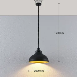 Lindby Pendellamper|Pendellamper > Vintage pendellampe Albertine, metal, sort