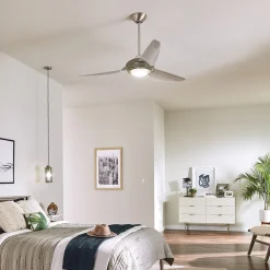 Loftventilatorer ^ KICHLER Voya LED-loftventilator, creme
