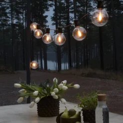 Julepynt|Julelys Udendørs ^ Konstsmide Christmas 24V system ølhavekæde Globe base, 10-bande.
