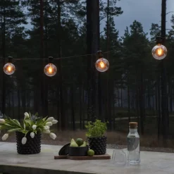 Julepynt|Julelys Udendørs ^ Konstsmide Christmas 24V system ølhavekæde Globe base, 10-bande.