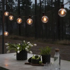 Julepynt|Julelys Udendørs ^ Konstsmide Christmas 24V system ølhavekæde Globe base, 10-bande.