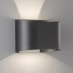 FISCHER & HONSEL Væg- Og Spejllamper|Væglamper > Wall LED-væglampe, 2 lyskilder, rund, sort