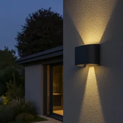 FISCHER & HONSEL Væg- Og Spejllamper|Væglamper > Wall LED-væglampe, 2 lyskilder, rund, sort