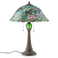 Clayre&Eef Bordlamper > Waterlily fortryllende bordlampe i Tiffany-stil