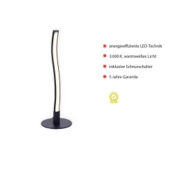 Bordlamper ^ JUST LIGHT. GmbH Wave LED-bordlampe 3.000K 30cm sort